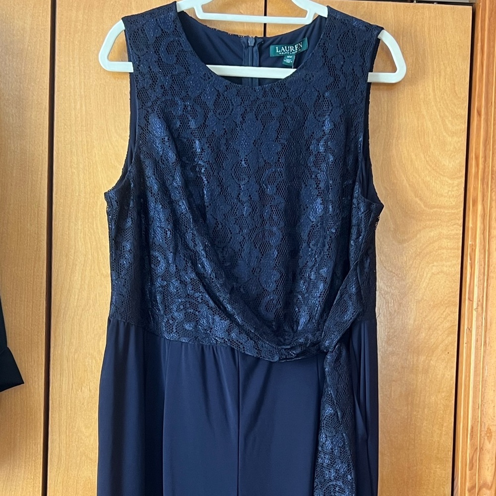 Navy Blue Lace Jumpsuit